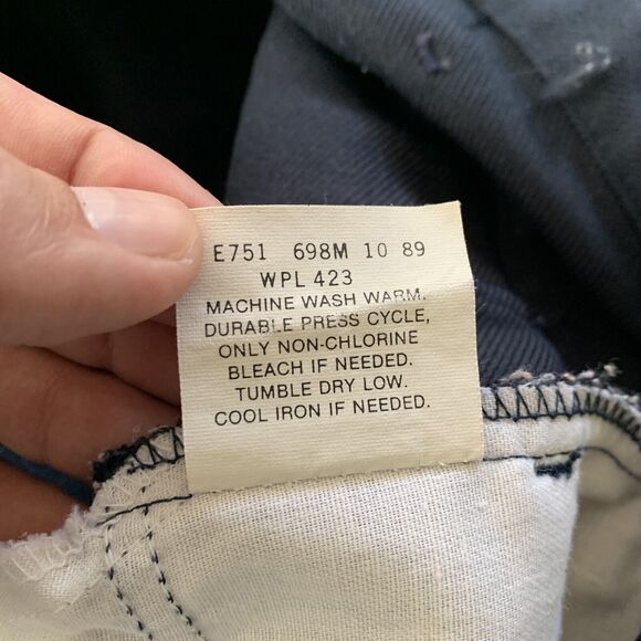 VTG Levi’s 10517 Blue Dacron 520 Gold & Black Tab Pants 70s Scoville Mens 34x32 - Picture 12 of 16